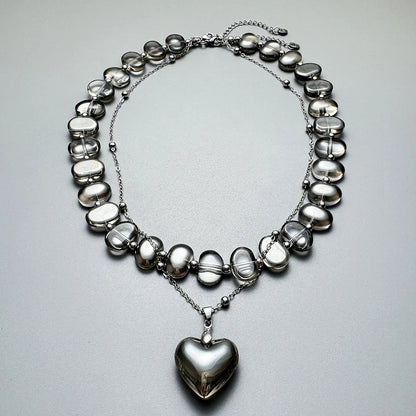 Accessories Layered Crystal Pendant Choker Necklace