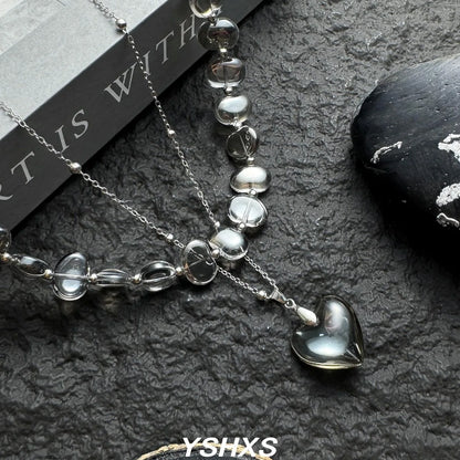 Accessories Layered Crystal Pendant Choker Necklace