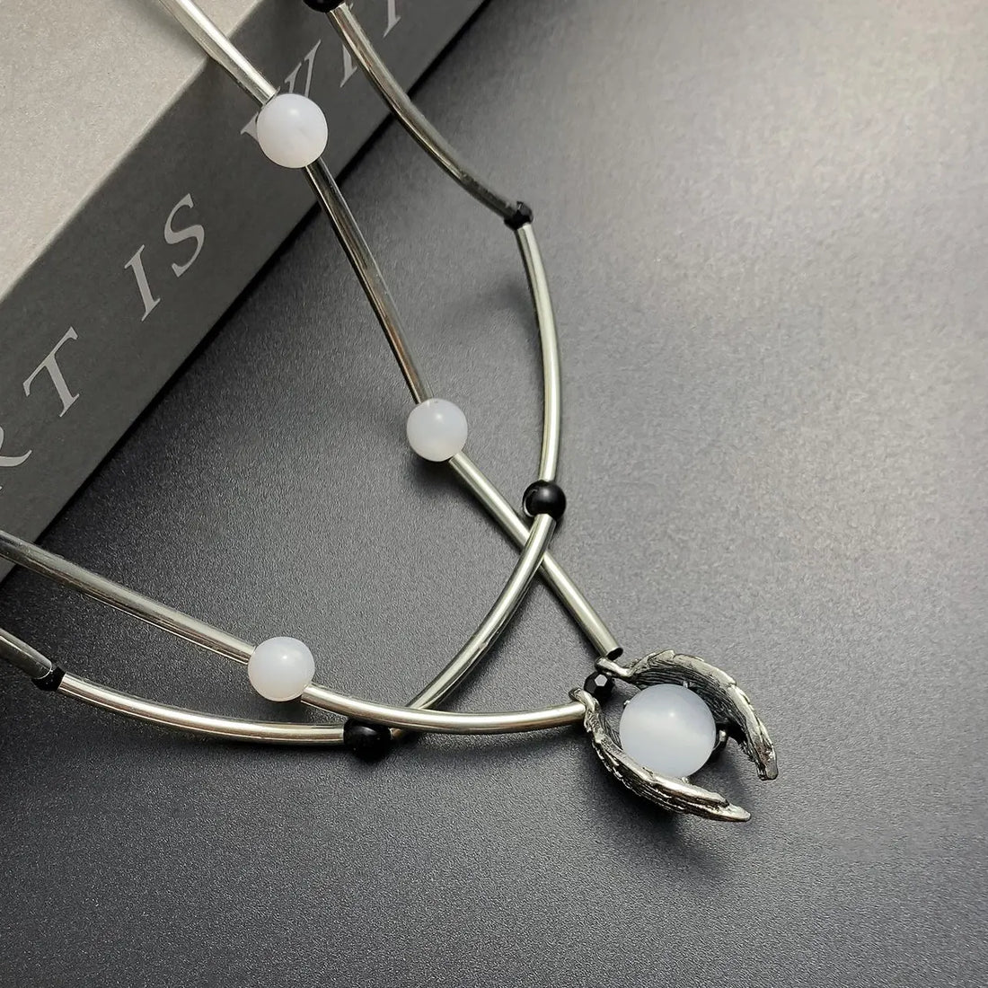 Accessories Layered Cyberpunk Moonstone Pendant Necklace