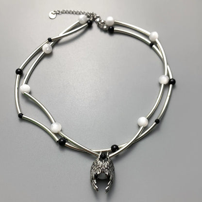 Accessories Layered Cyberpunk Moonstone Pendant Necklace
