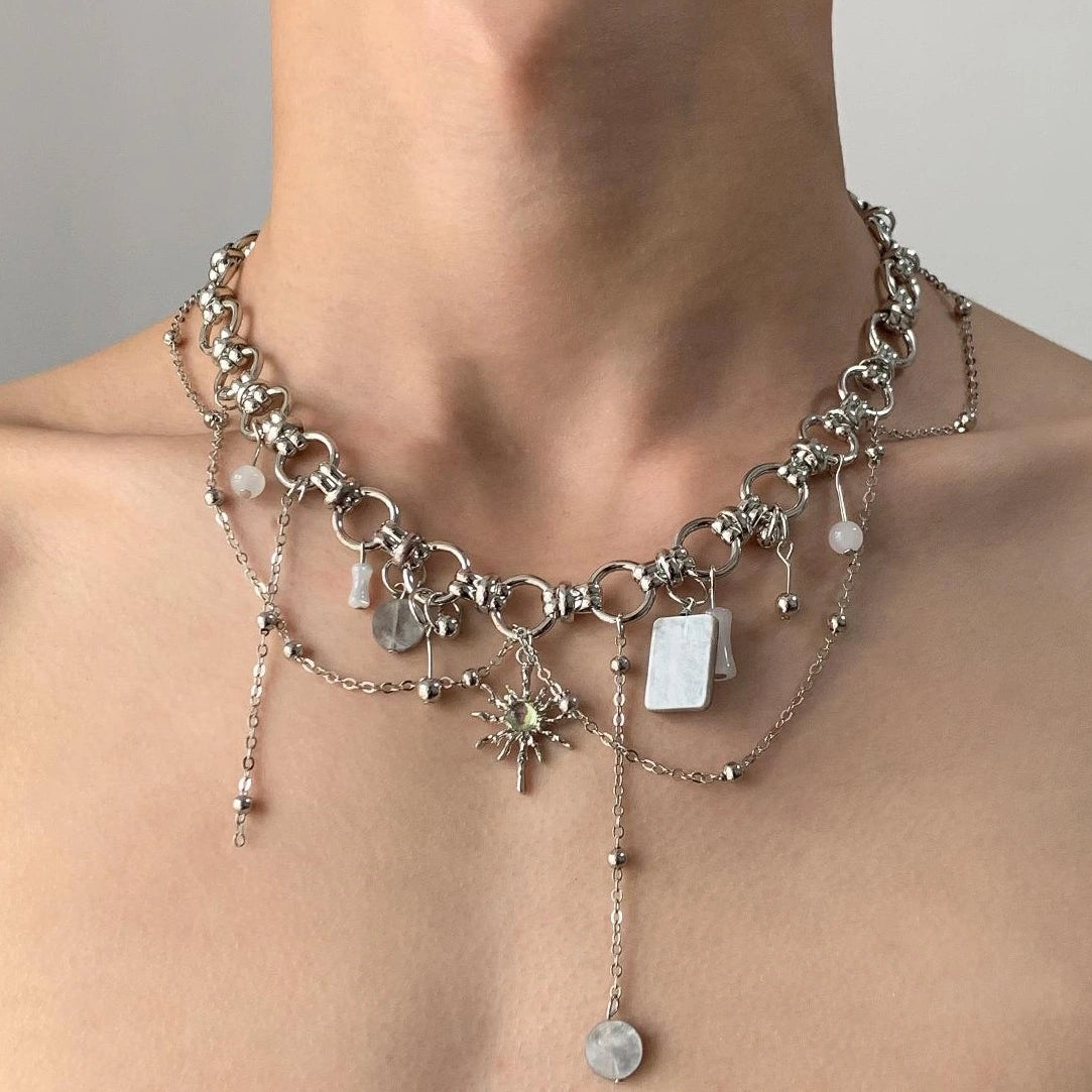 Layered Fringe Choker Necklace