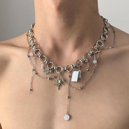 Layered Fringe Choker Necklace