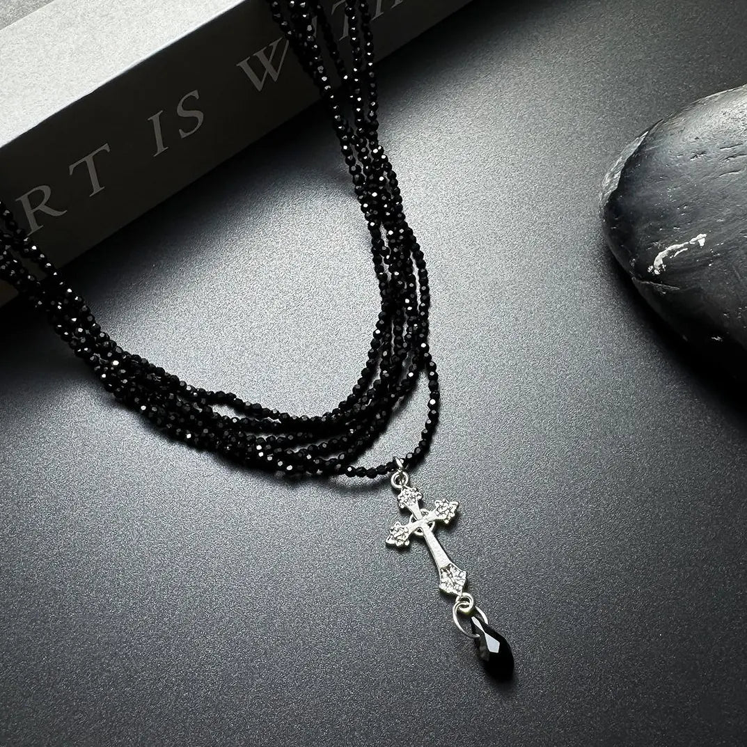 Accessories Layered Gothic Cross Choker Necklace