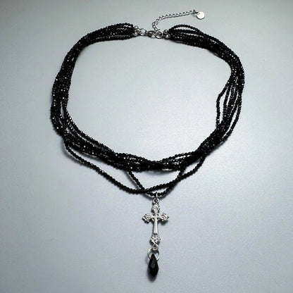 Accessories Layered Gothic Cross Choker Necklace
