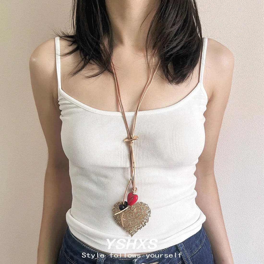 Accessories Layered Heart Pendant Necklace