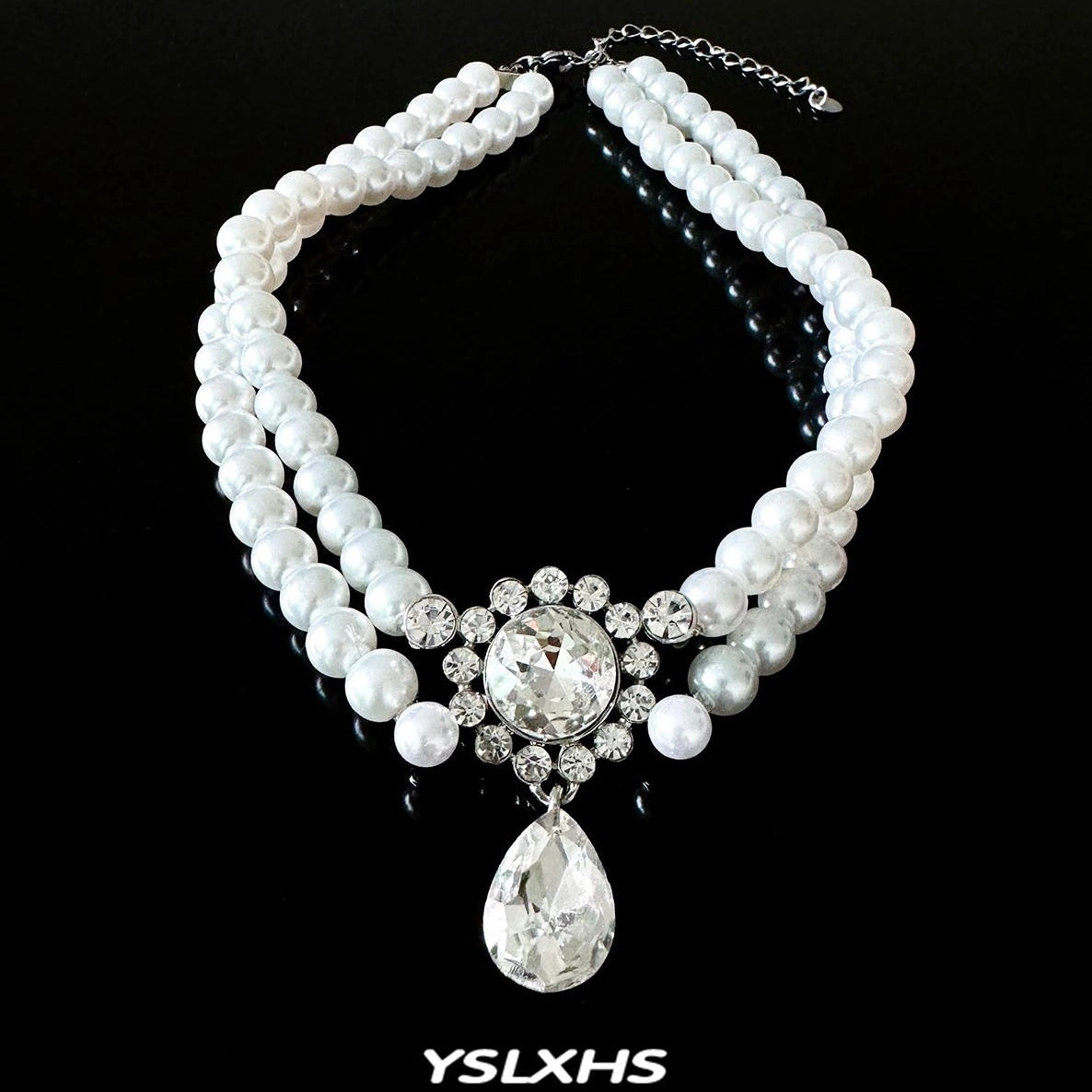 Accessories Layered Pearl Choker Necklace With Extender