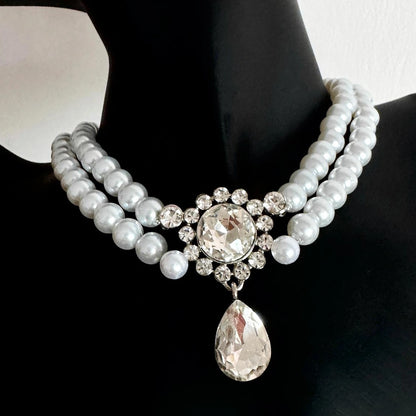 Accessories Layered Pearl Choker Necklace With Extender