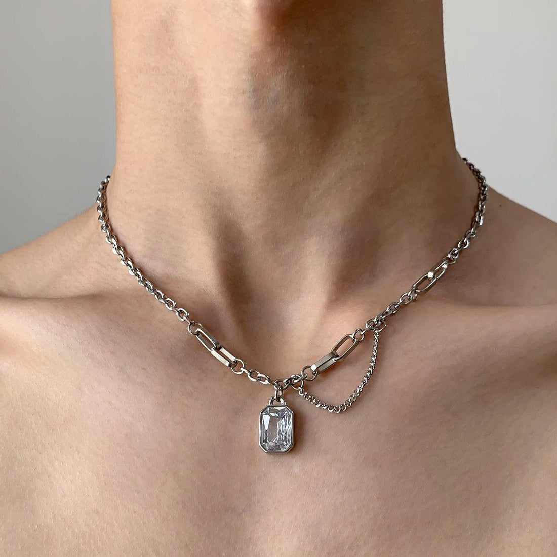 Accessories Layered Sparkling Zircon Choker Necklace