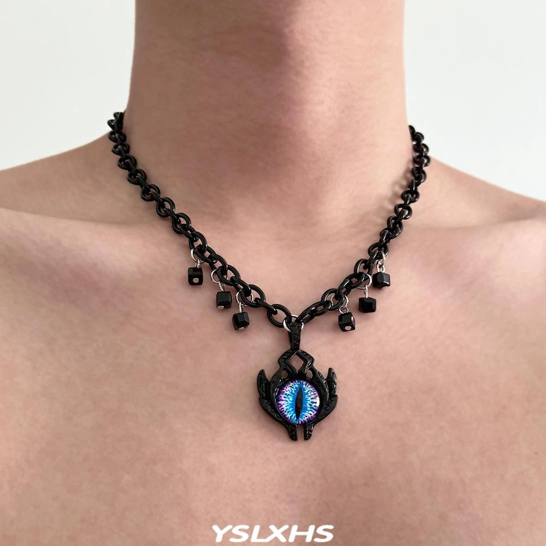 Accessories Men Gothic Demon Eye Titanium Steel Necklace