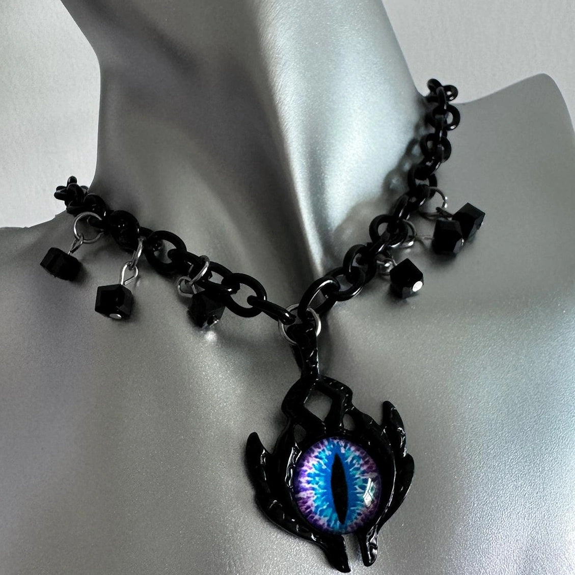 Accessories Men Gothic Demon Eye Titanium Steel Necklace