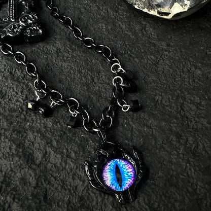 Accessories Men Gothic Demon Eye Titanium Steel Necklace