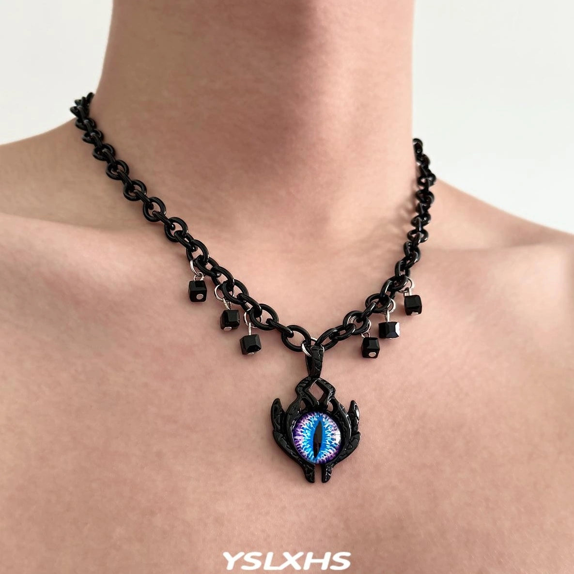 Accessories Men Gothic Demon Eye Titanium Steel Necklace