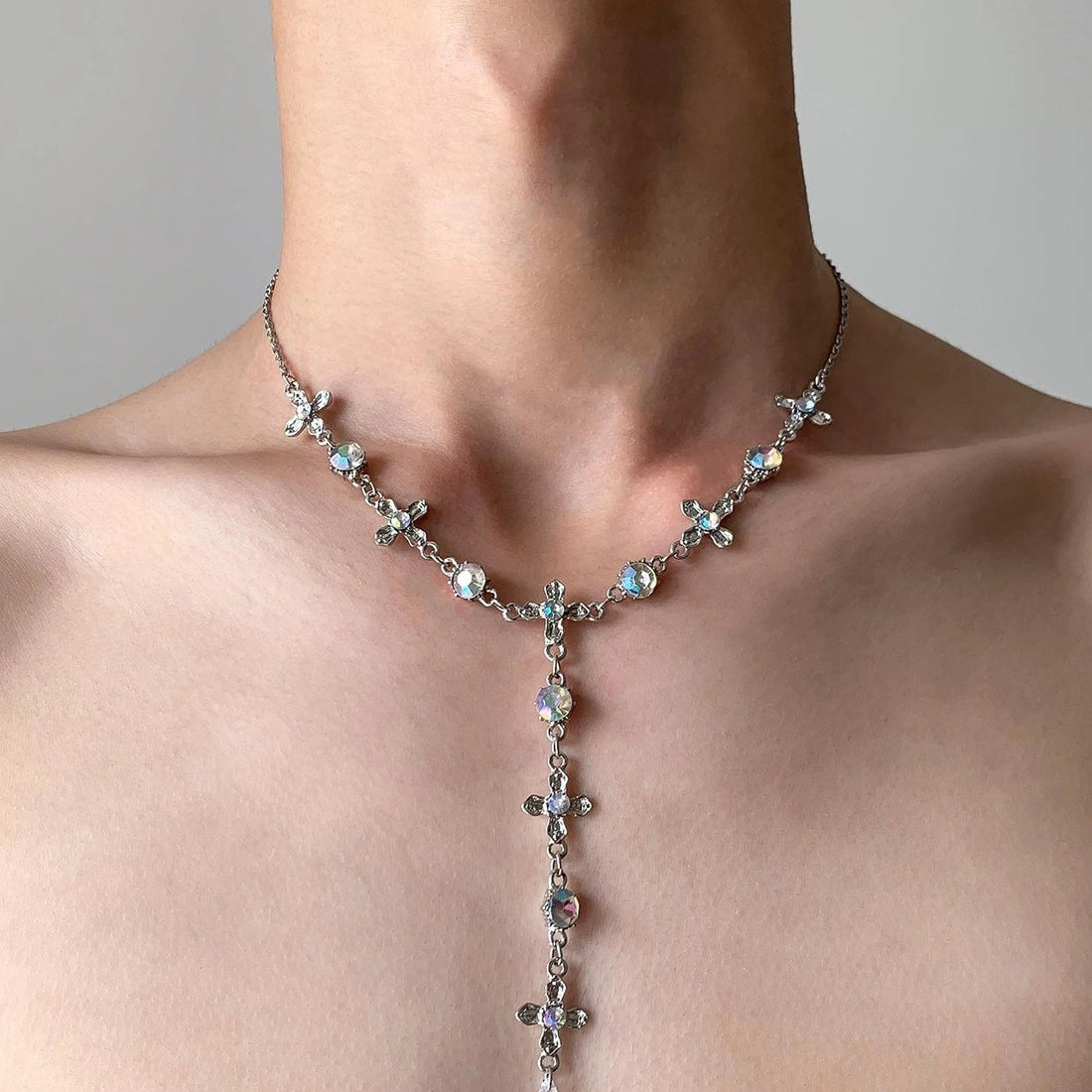 Accessories Moonstone Cross Layered Necklace