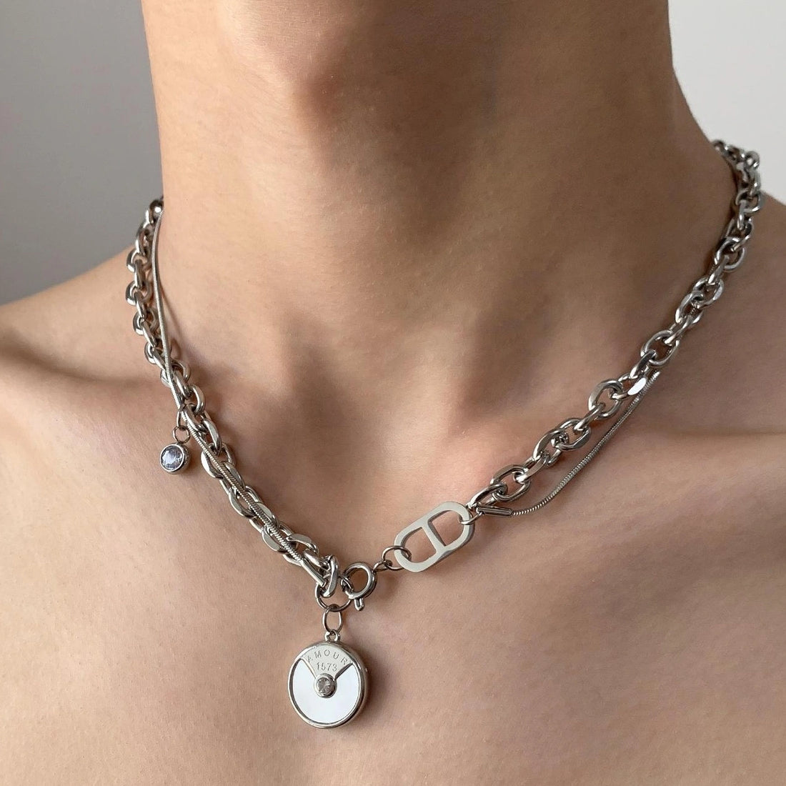 Accessories Multi Layer Coil Pendant Choker