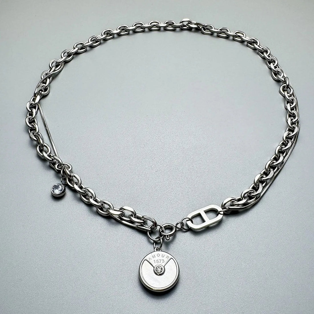 Accessories Multi Layer Coil Pendant Choker