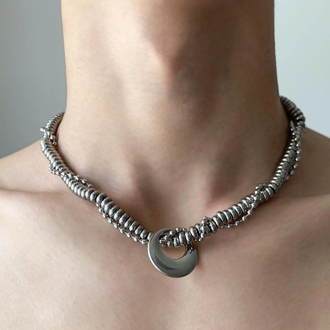 Accessories Multi Wrap Industrial Metal Choker Necklace