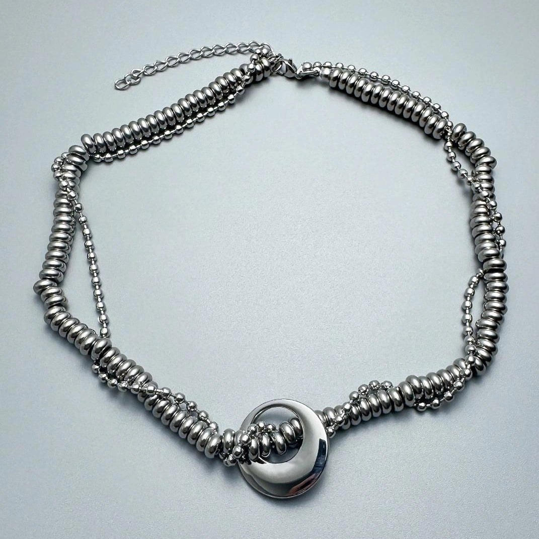 Accessories Multi Wrap Industrial Metal Choker Necklace