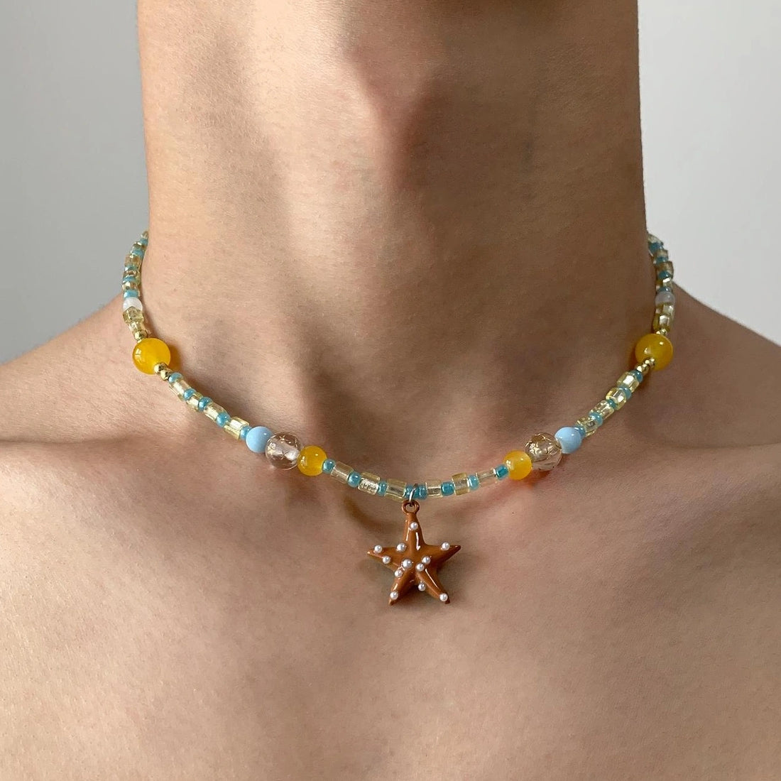 Accessories Ocean Breeze Citrus Starfish Beaded Necklace