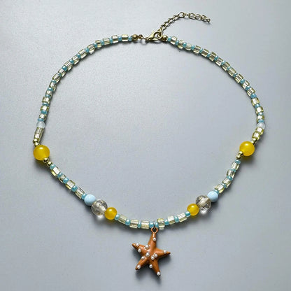 Accessories Ocean Breeze Citrus Starfish Beaded Necklace