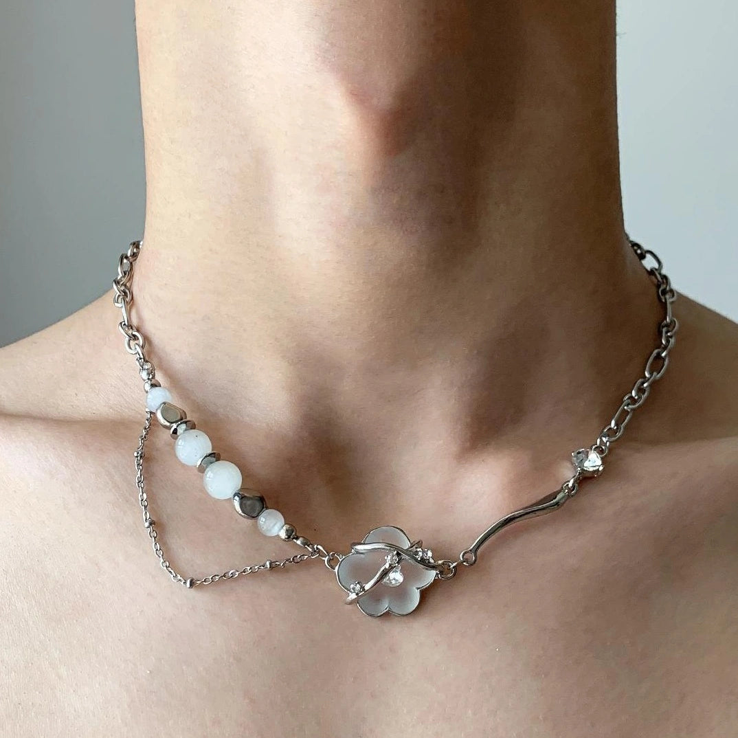 Accessories Opal Flower Pendant Necklace