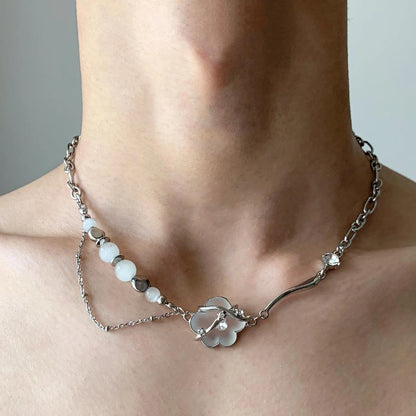 Accessories Opal Flower Pendant Necklace