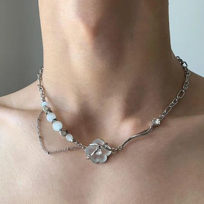 Accessories Opal Flower Pendant Necklace
