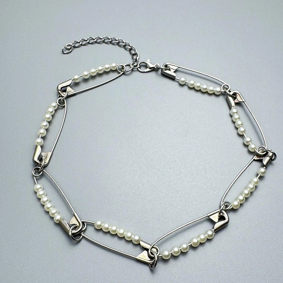 Accessories Pearl Accent Rivet Choker Necklace