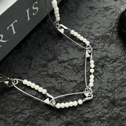 Accessories Pearl Accent Rivet Choker Necklace