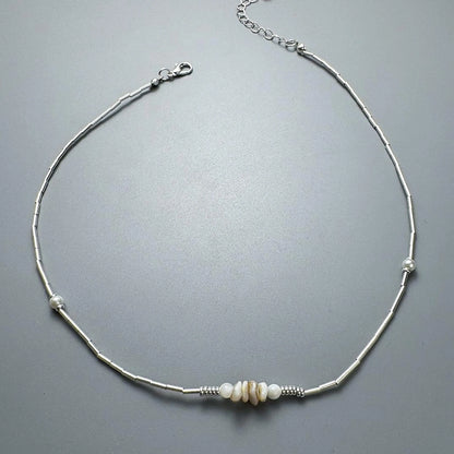 Accessories Pearl Crushed Stone Pendant Choker
