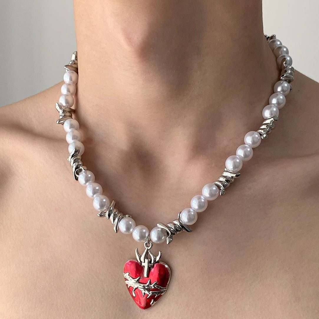 Accessories Pearl Drop Y 2 K Choker Necklace