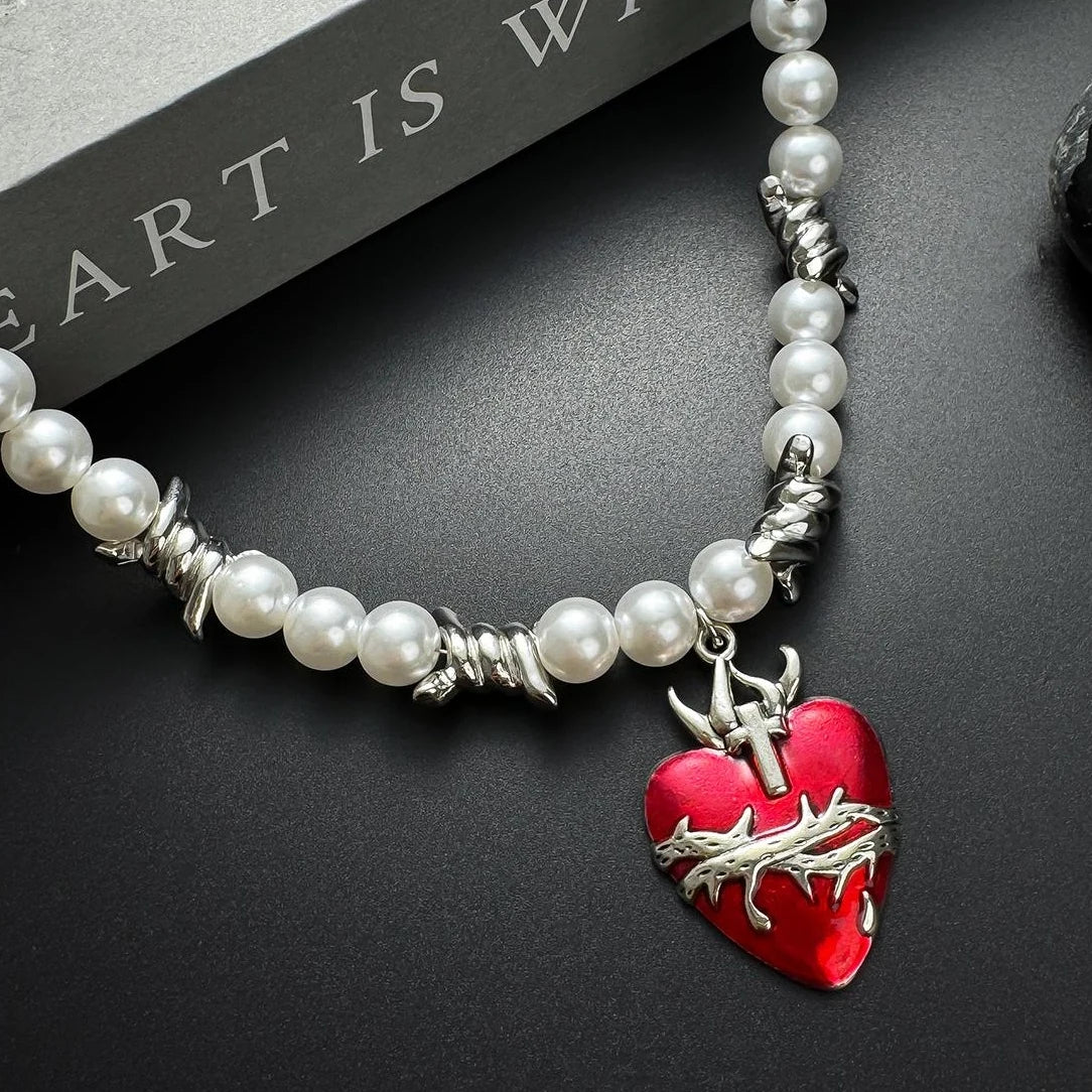 Accessories Pearl Drop Y 2 K Choker Necklace