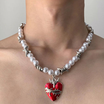 Accessories Pearl Drop Y 2 K Choker Necklace