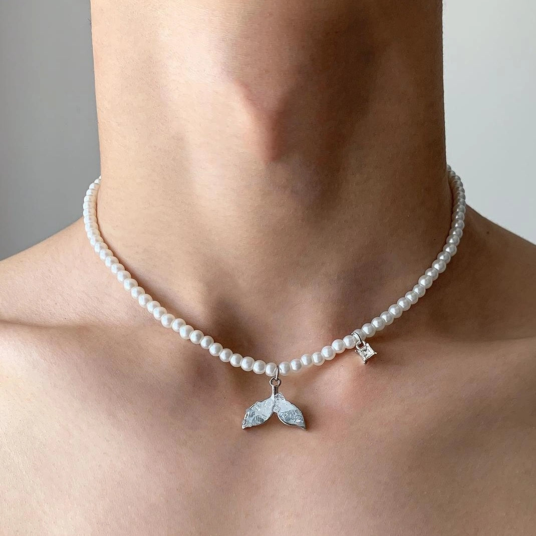 Accessories Pearl Fishtail Pendant Necklace