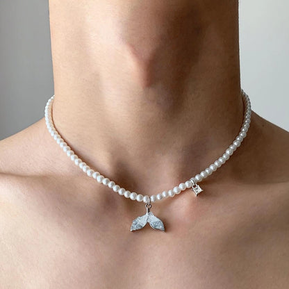 Accessories Pearl Fishtail Pendant Necklace