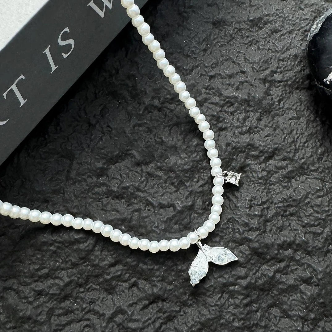 Accessories Pearl Fishtail Pendant Necklace