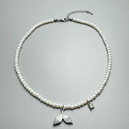 Accessories Pearl Fishtail Pendant Necklace