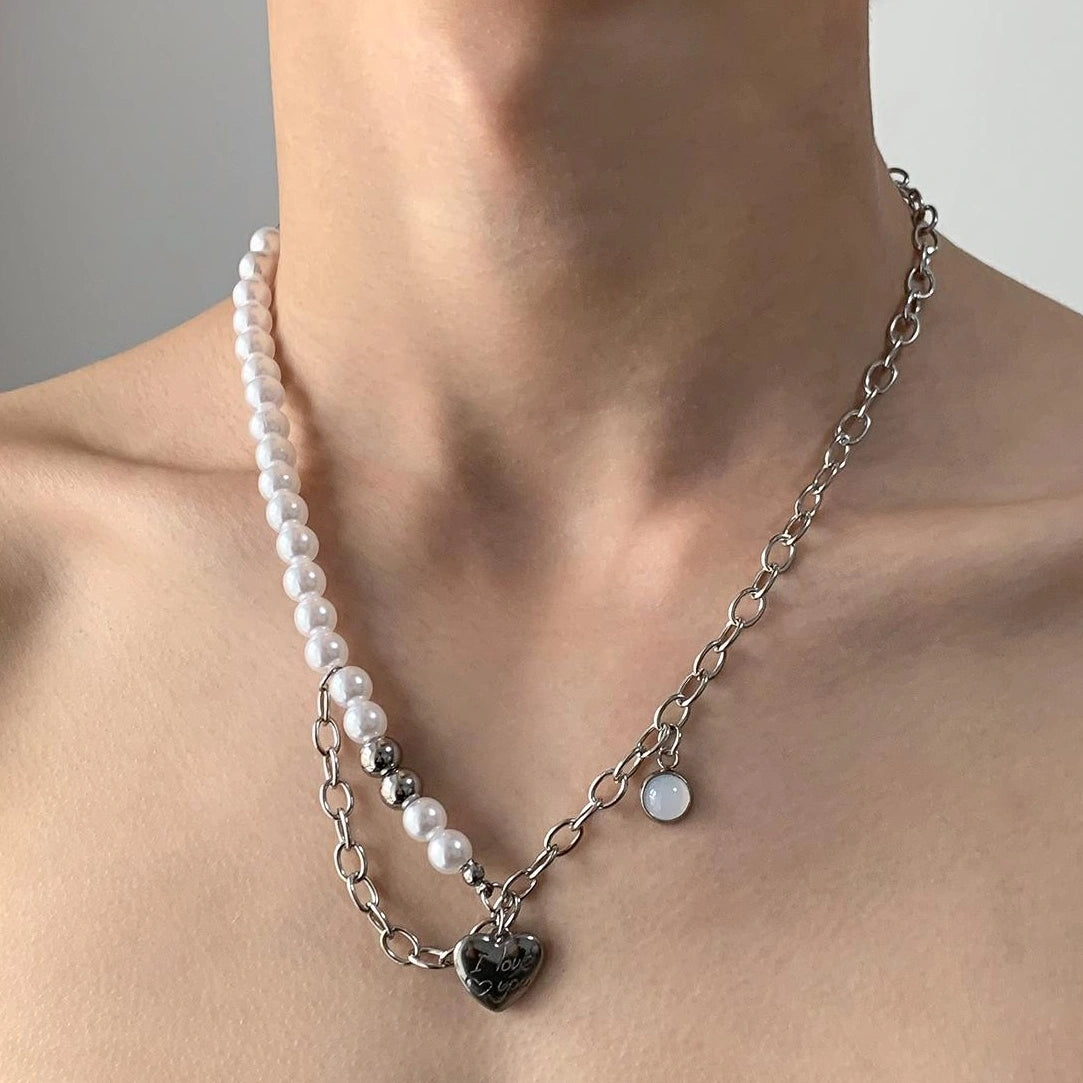 Accessories Pearl Fringe Y2k Choker Necklace