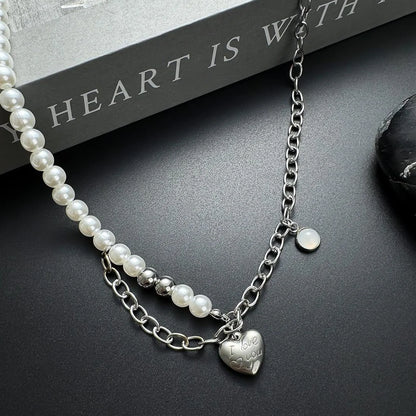 Accessories Pearl Fringe Y2k Choker Necklace