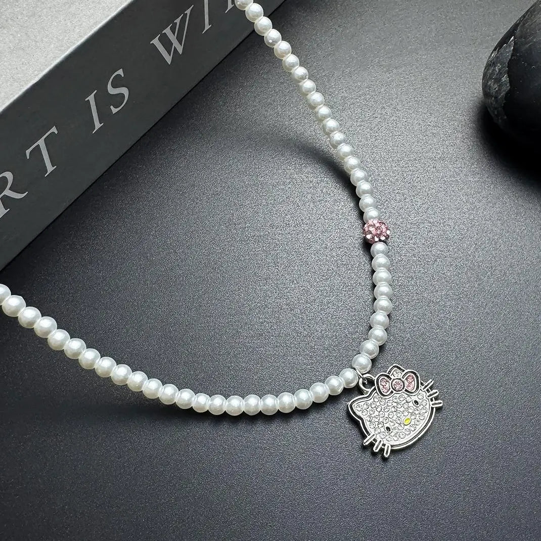 Accessories Pearl Kt Cat Pendant Choker Necklace