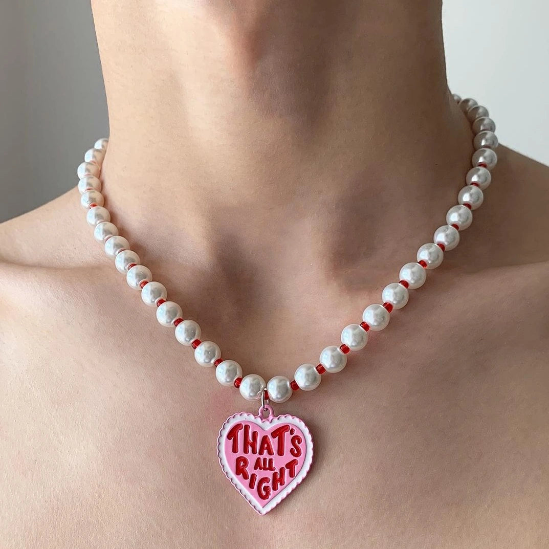 Accessories Pearl Pendant Letter Necklace