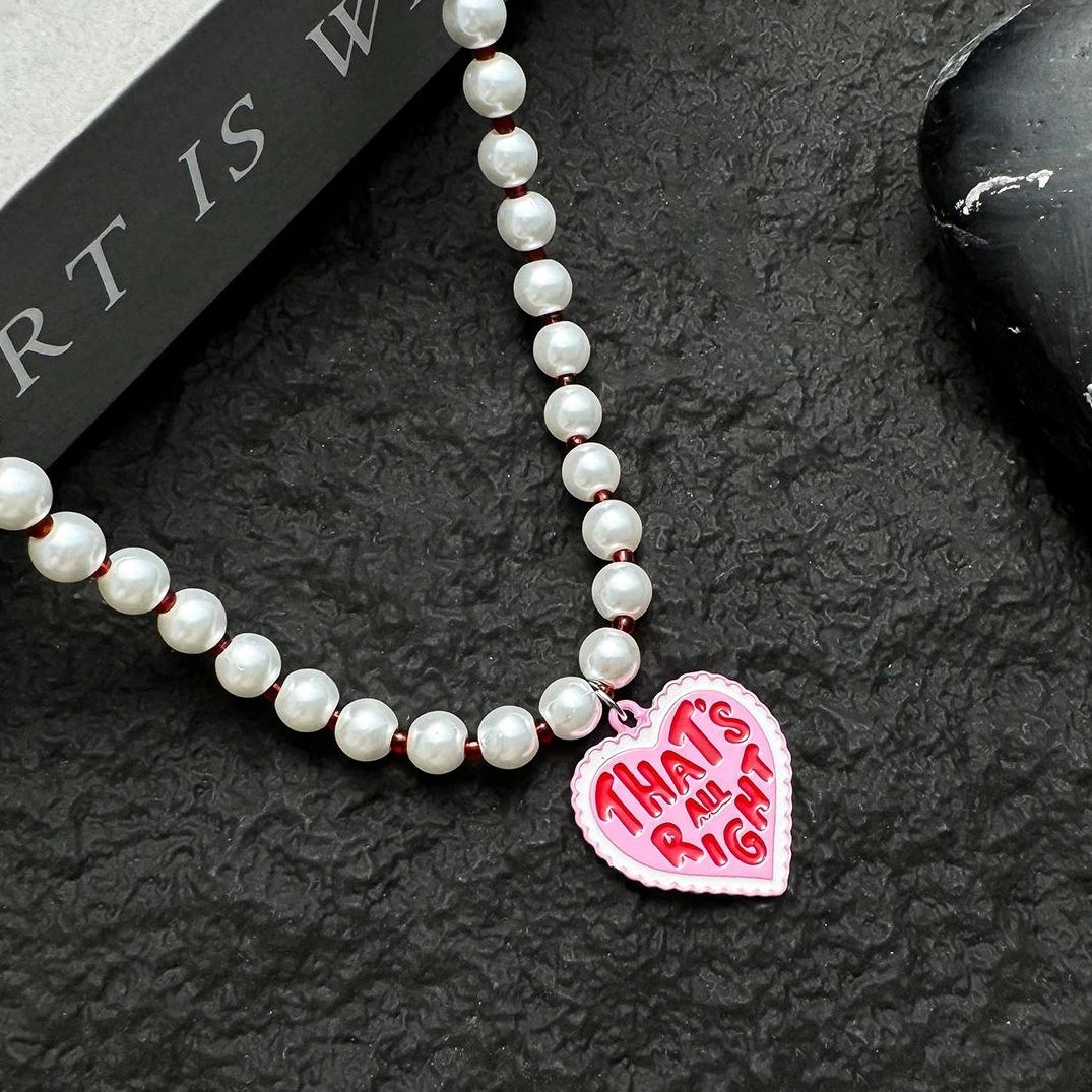 Accessories Pearl Pendant Letter Necklace