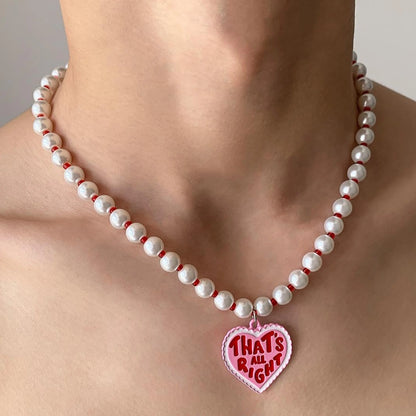 Accessories Pearl Pendant Letter Necklace