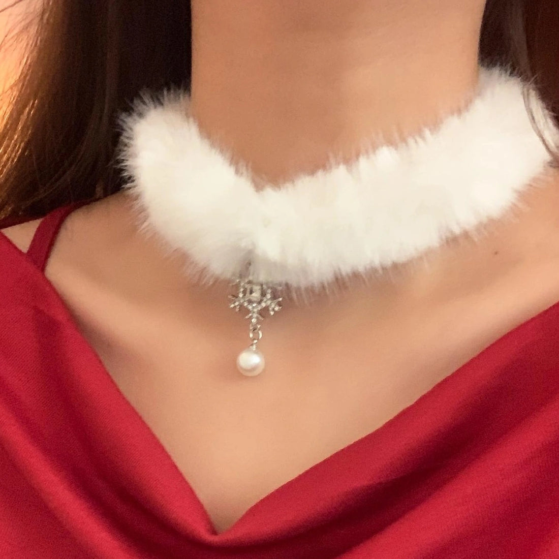 Accessories Pearl Snowflake Choker Necklace