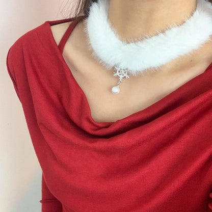 Accessories Pearl Snowflake Choker Necklace