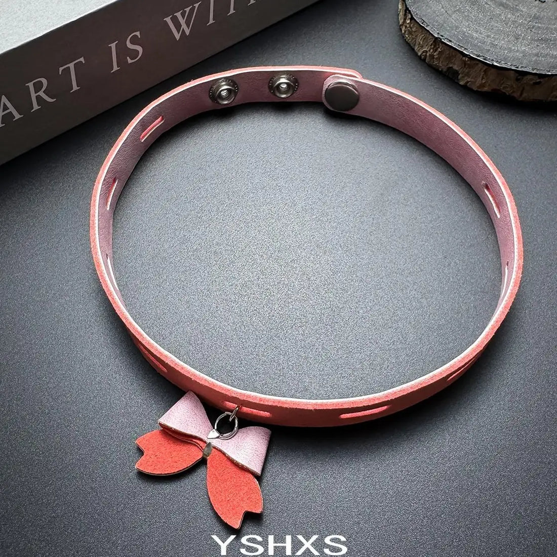 Accessories Pink Bow Choker Collar