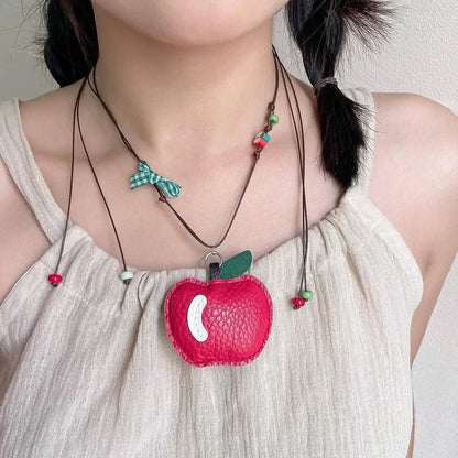 Accessories Pull Out Apple Knit Necklace