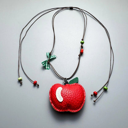 Accessories Pull Out Apple Knit Necklace
