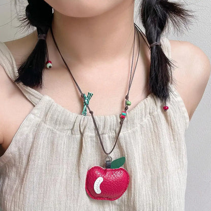 Accessories Pull Out Apple Knit Necklace