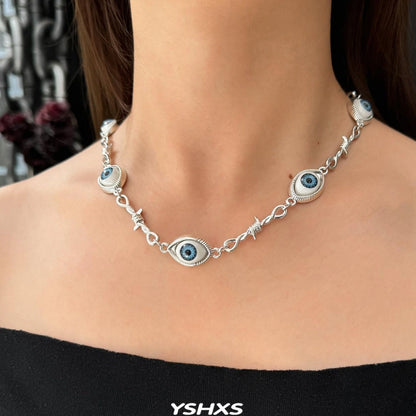 Accessories Punk Gothic Demon Eye Statement Necklace