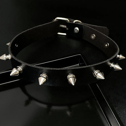 Accessories Punk Gothic Rivet Choker Leather Collar Necklace